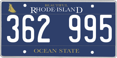 RI license plate 362995