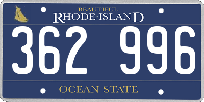 RI license plate 362996