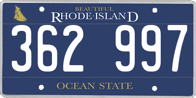 RI license plate 362997