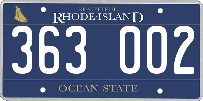 RI license plate 363002