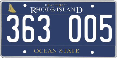 RI license plate 363005