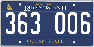 RI license plate 363006