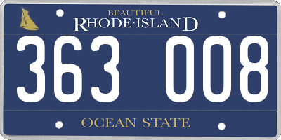 RI license plate 363008