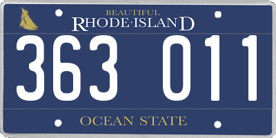 RI license plate 363011