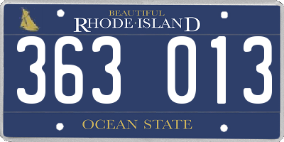 RI license plate 363013