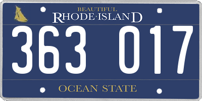 RI license plate 363017