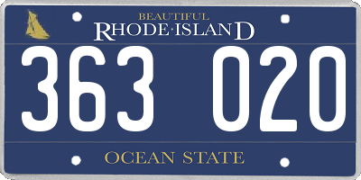RI license plate 363020