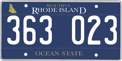 RI license plate 363023