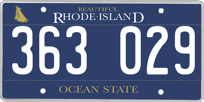 RI license plate 363029