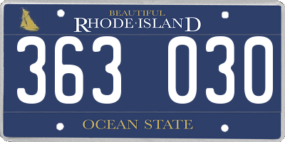 RI license plate 363030