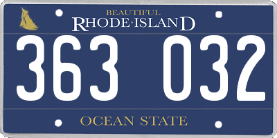 RI license plate 363032