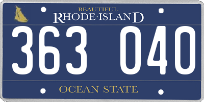 RI license plate 363040