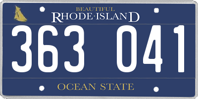 RI license plate 363041