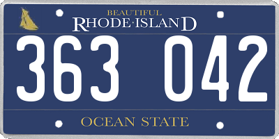 RI license plate 363042