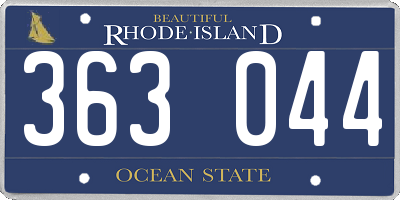 RI license plate 363044