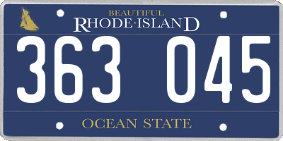 RI license plate 363045