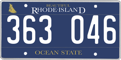RI license plate 363046