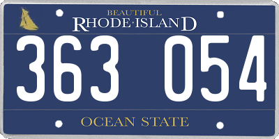 RI license plate 363054