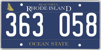 RI license plate 363058