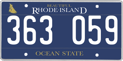 RI license plate 363059