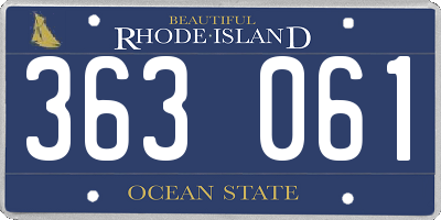 RI license plate 363061