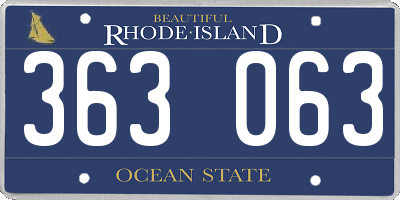 RI license plate 363063