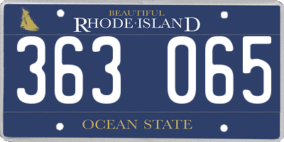 RI license plate 363065