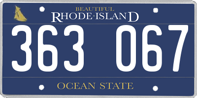 RI license plate 363067