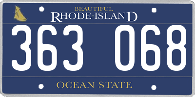 RI license plate 363068