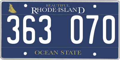 RI license plate 363070