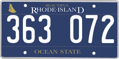 RI license plate 363072