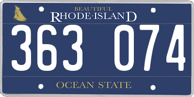 RI license plate 363074
