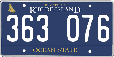 RI license plate 363076