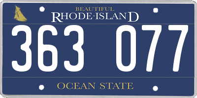 RI license plate 363077