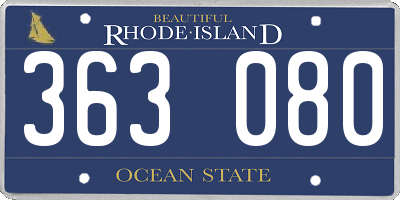 RI license plate 363080