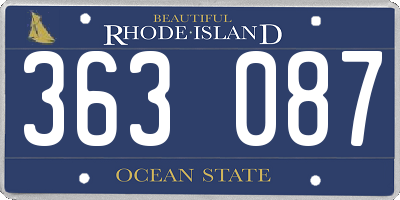 RI license plate 363087