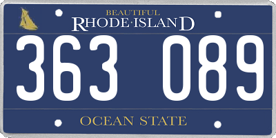 RI license plate 363089
