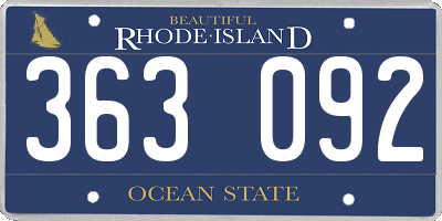 RI license plate 363092