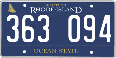 RI license plate 363094