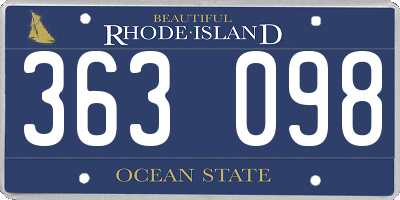 RI license plate 363098