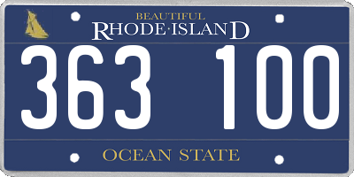 RI license plate 363100