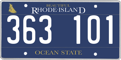 RI license plate 363101