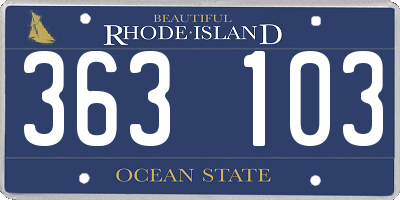 RI license plate 363103