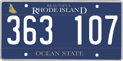 RI license plate 363107