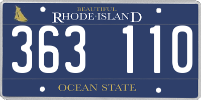 RI license plate 363110
