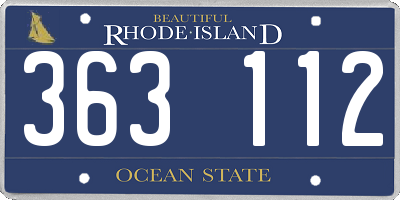 RI license plate 363112