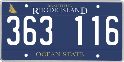 RI license plate 363116