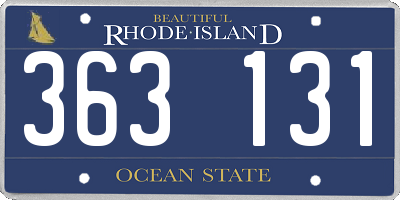 RI license plate 363131