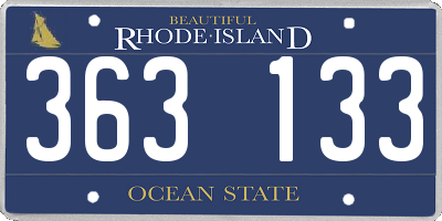 RI license plate 363133