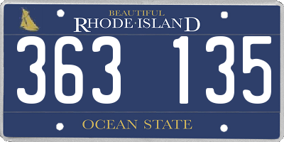 RI license plate 363135